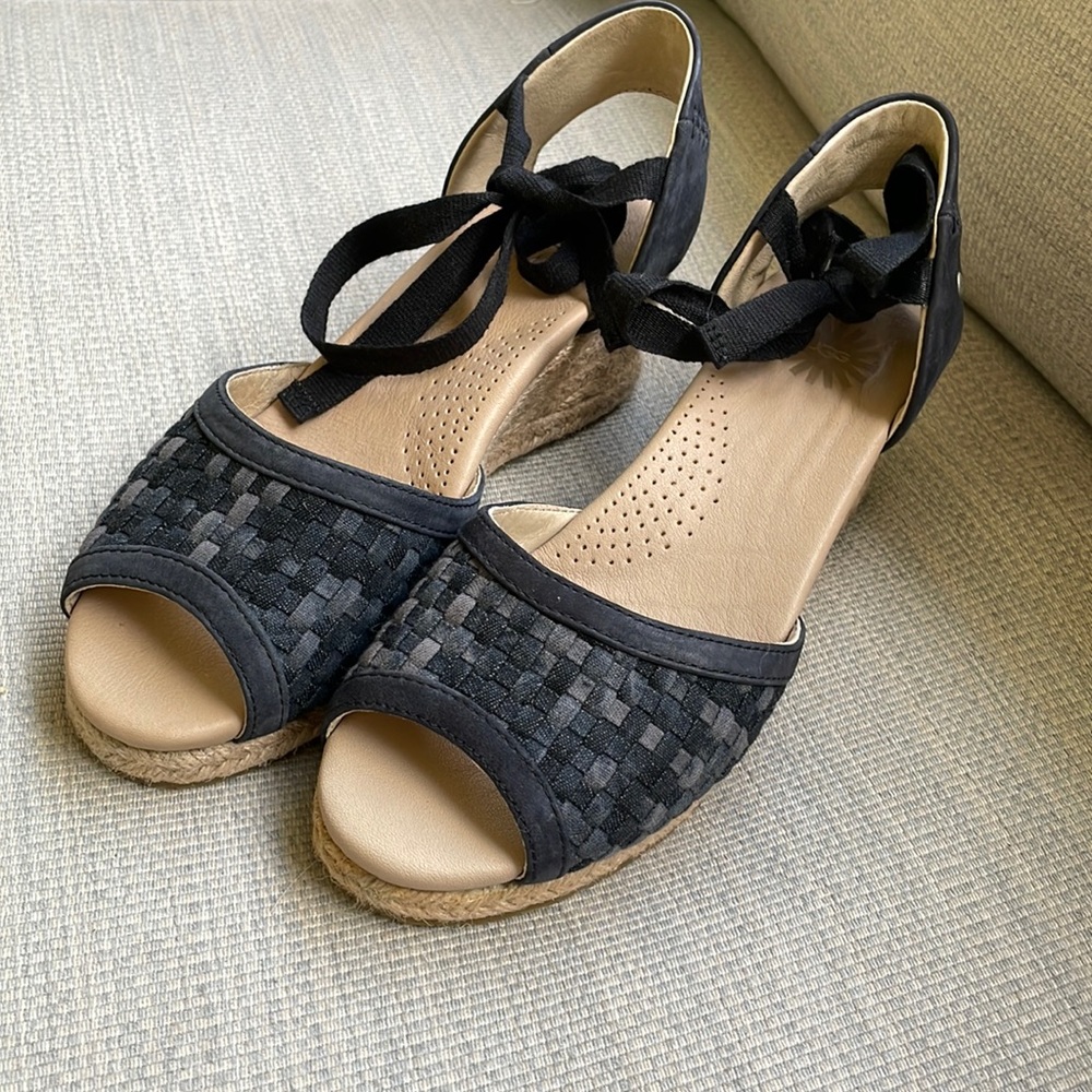 New! UGG leather wedge sandals
